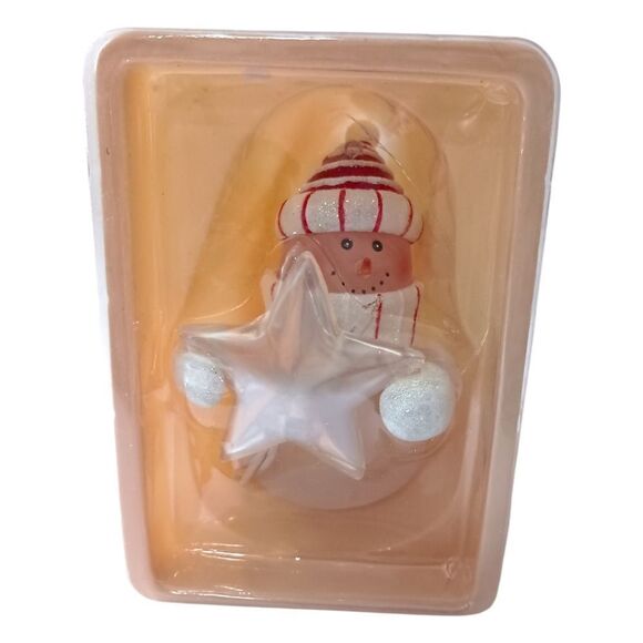 Department 56 Light Up Snowman Ornament With Star Chaser Boxed Acrylic Frosted. - Picture 4 of 16